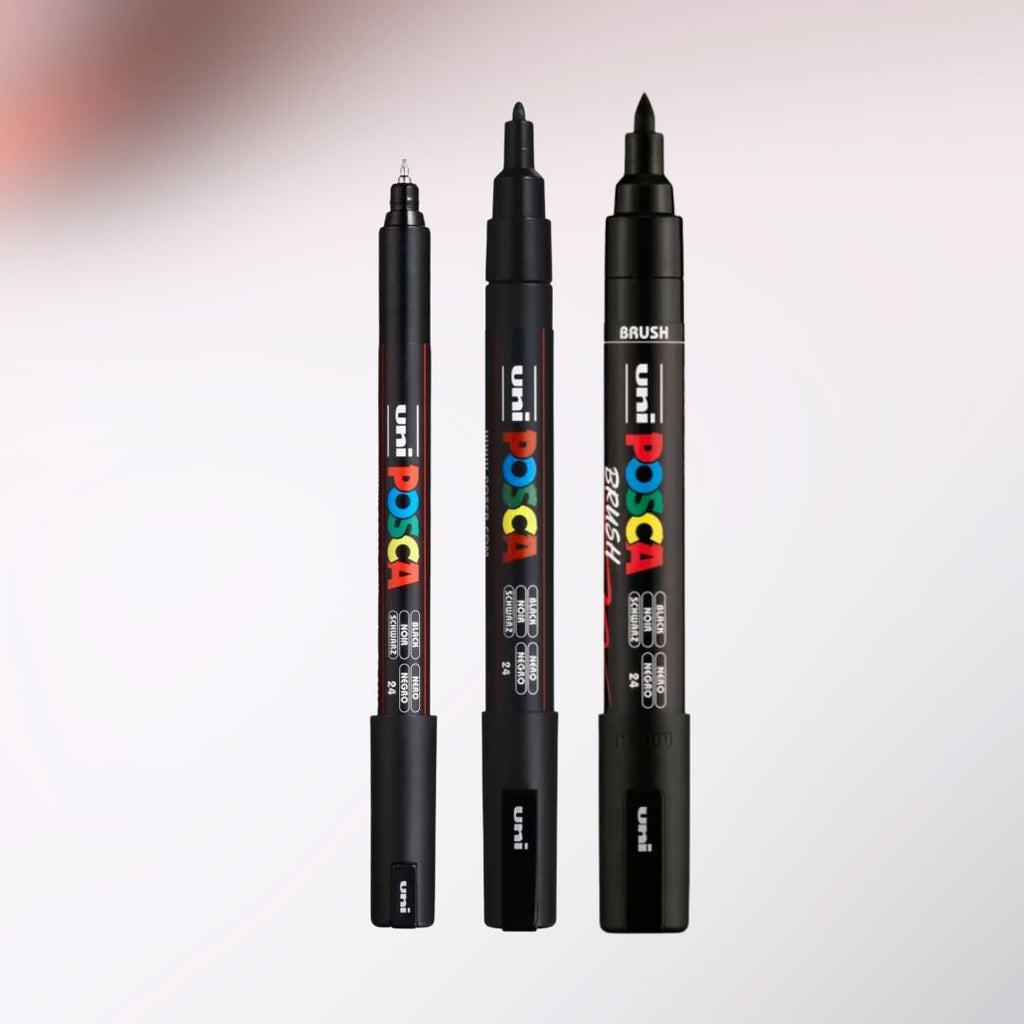 Lot de 3 Feutres Noirs POSCA