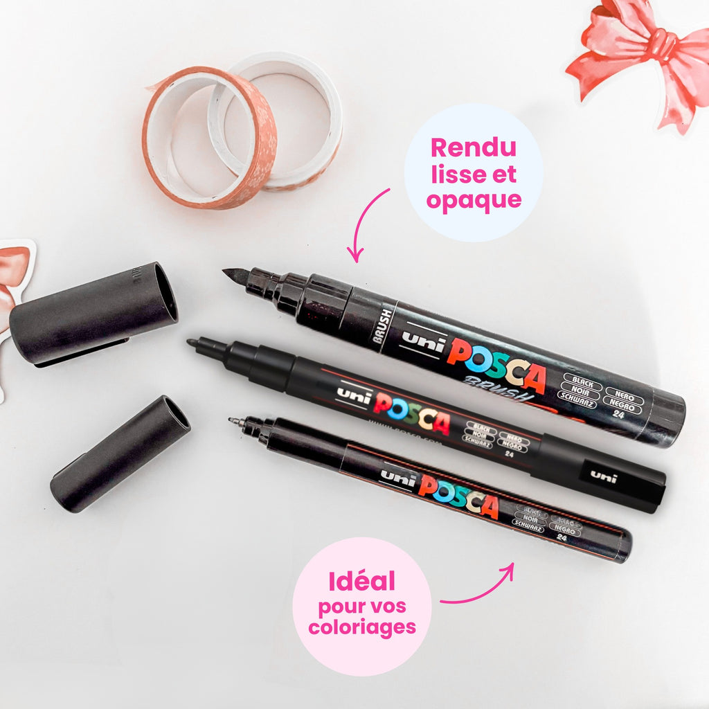 Lot de 3 Feutres Noirs POSCA