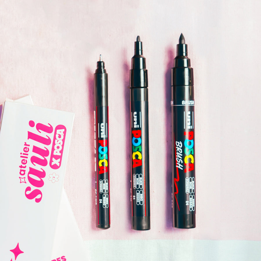Lot de 3 Feutres Noirs POSCA